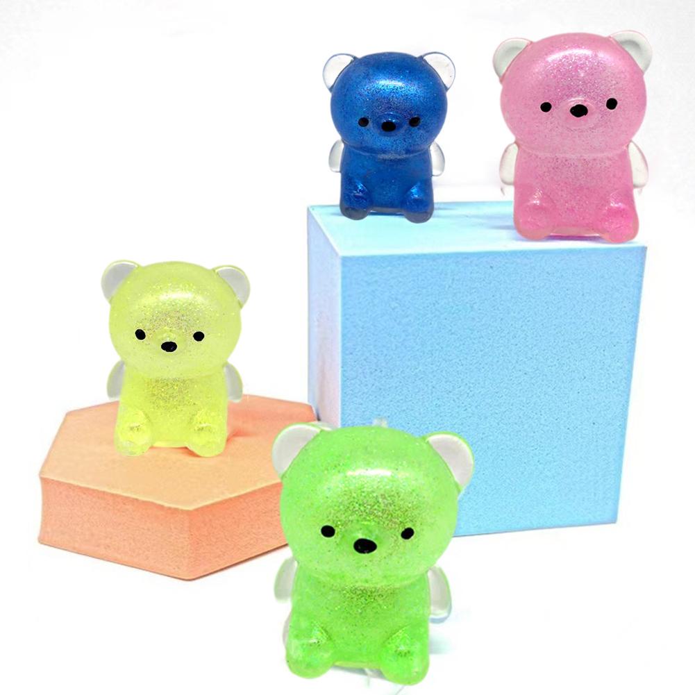 Đồ Chơi Bóp Nén Giảm Căng Thẳng Hình Chú Gấu Màu Vàng Hồng Dễ Thương M7X1