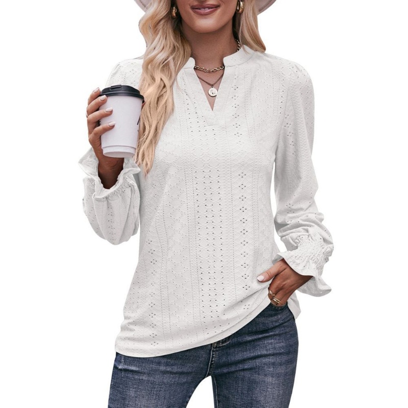 Áo Sơ Mi Nữ Tay Dài Cổ Chữ V Dáng Rộng Thời Trang Mùa Hè