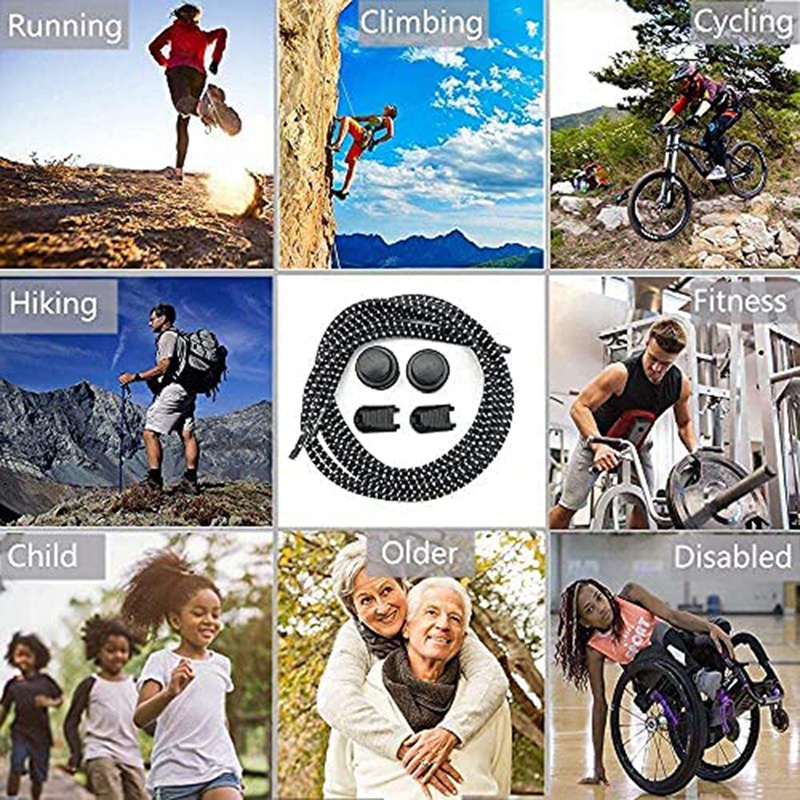 Set 5 Cặp Dây Giày Co Giãn Có Khóa Phản Quang Một Kích Cỡ Phù Hợp Với Tất Cả Người Lớn Và Trẻ