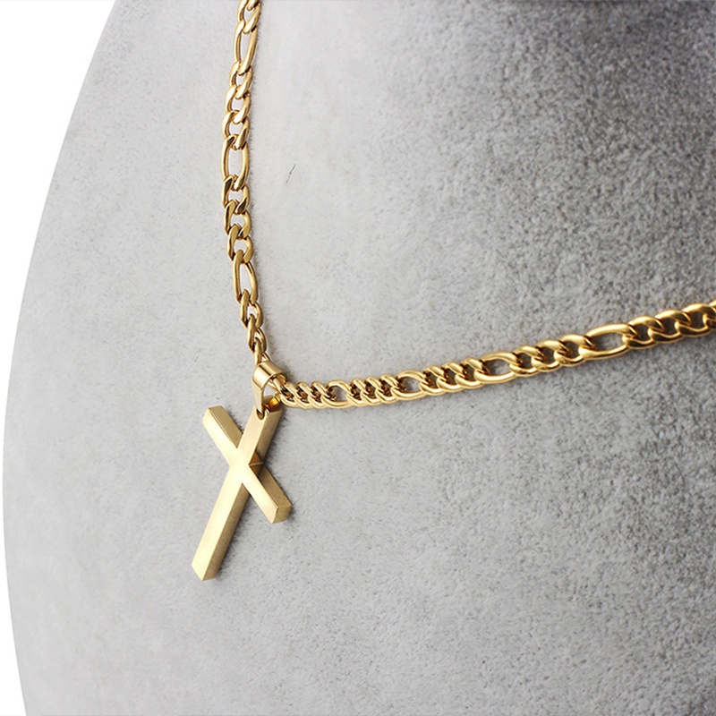 Ygt Vòng cổ Thép Titan Mặt Thánh Giá Cá Tính Cho Nam Nữ