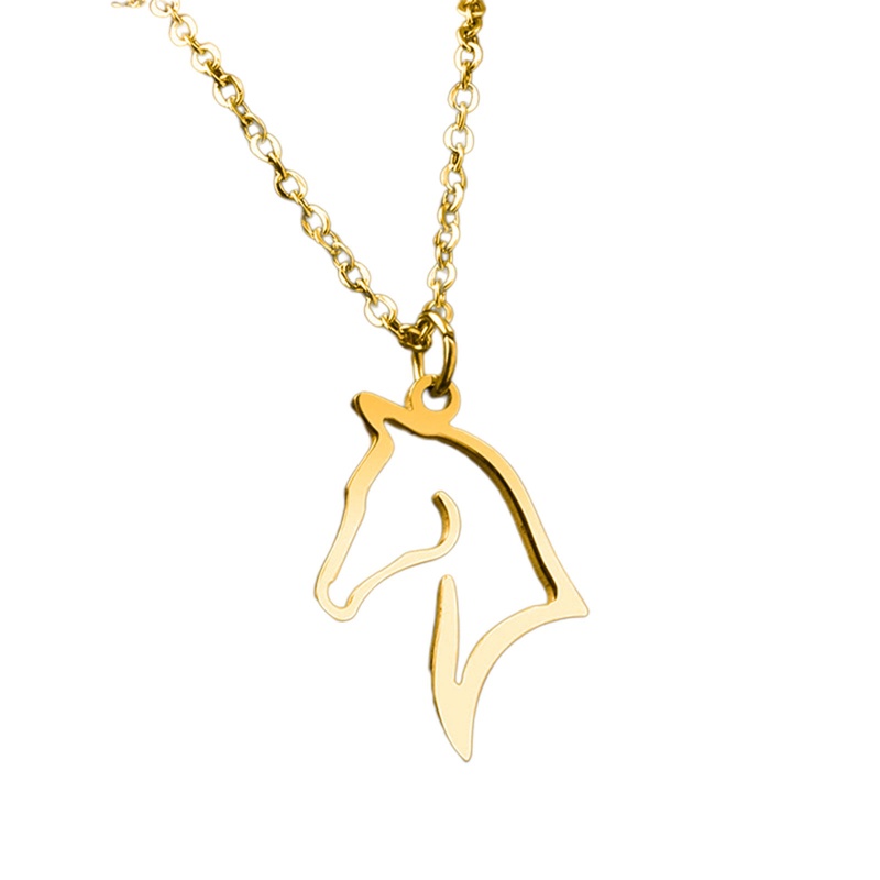 Ygt Vòng cổ Mặt Hình Đầu Ngựa Bằng Thép Không Gỉ Thời Trang Dành Cho Nam Và Nữ