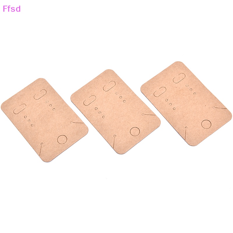 {Ffsd} Set 100 Thẻ Giấy Kraft Trưng Bày Trang Sức Bông Tai Vòng cổ