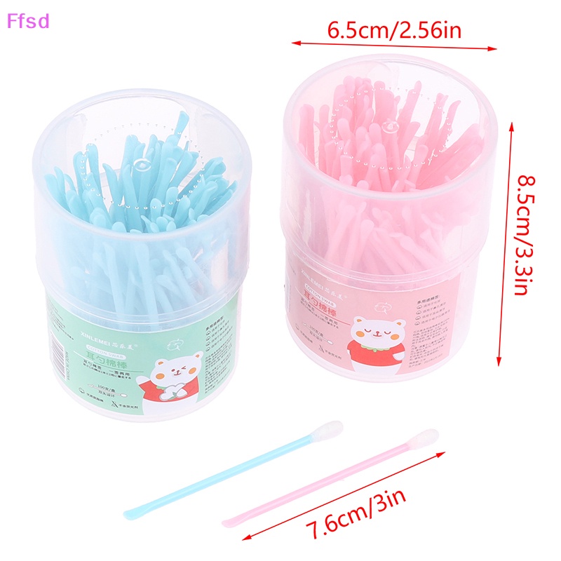 Hộp 100 Tăm Bông Cotton Hai Đầu Dùng Một Lần Chăm Sóc Sức Khỏe Cho Nữ