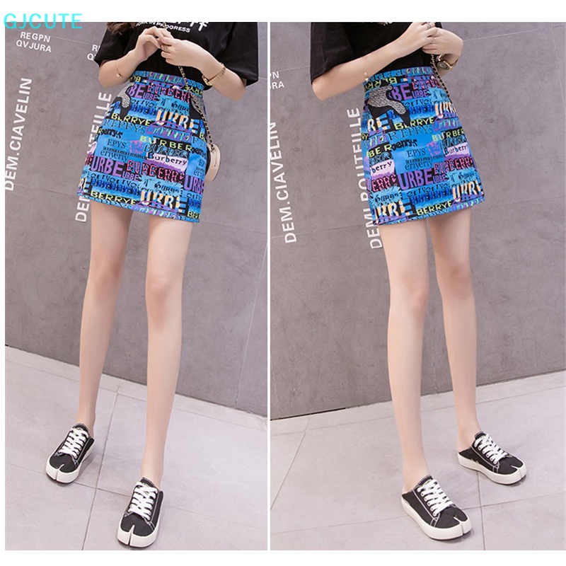 Chân Váy Bút Chì Lưng Cao Dáng Chữ A In Họa Tiết Hoạt Hình Phong Cách Hàn Quốc Thời Trang Mùa Hè Cho Nữ