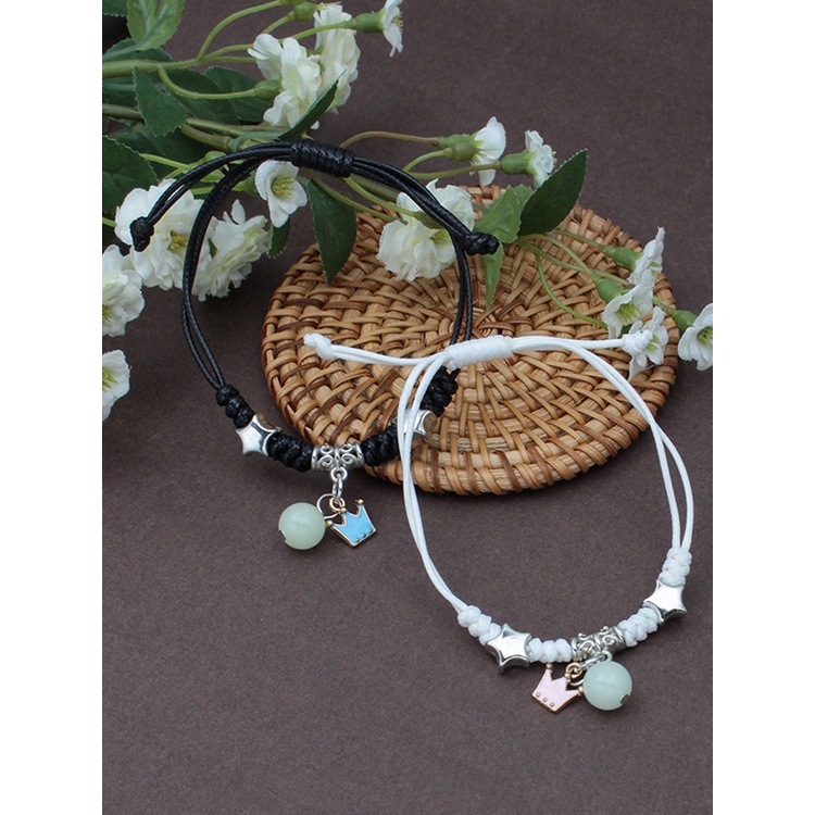 Ygt Set 2 Vòng Tay Dây Thừng Dạ Quang Dễ Thương Có Thể Điều Chỉnh Cho Nữ