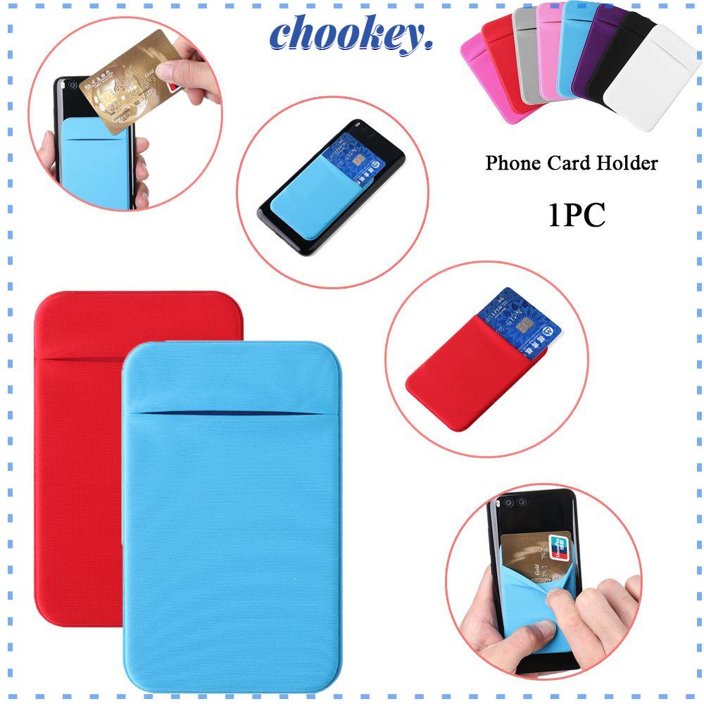 CHOOKEY Ốp Điện Thoại Lycra Có Ngăn Đựng Thẻ Thời Trang Cho Nam Nữ