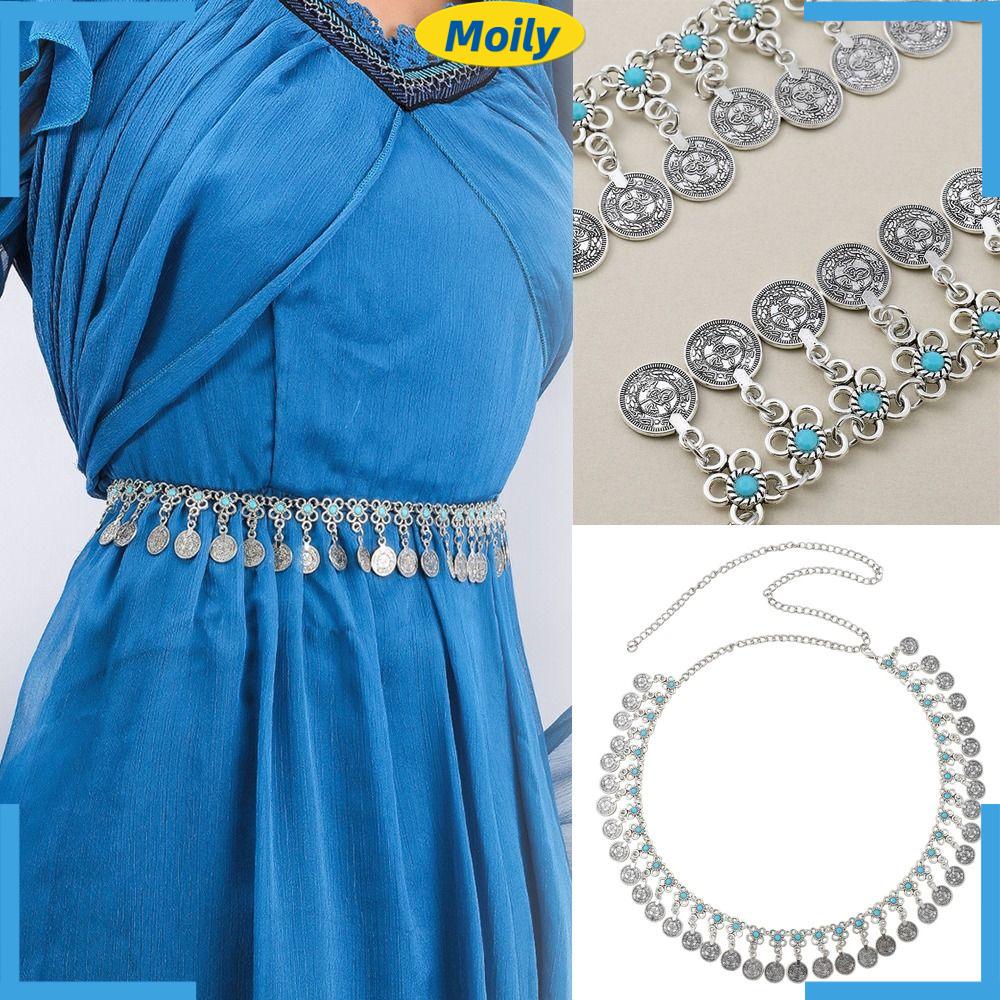 Thắt Lưng Dây Xích Kim Loại Phong Cách Cổ Điển Cho Nữ Múa Bụng