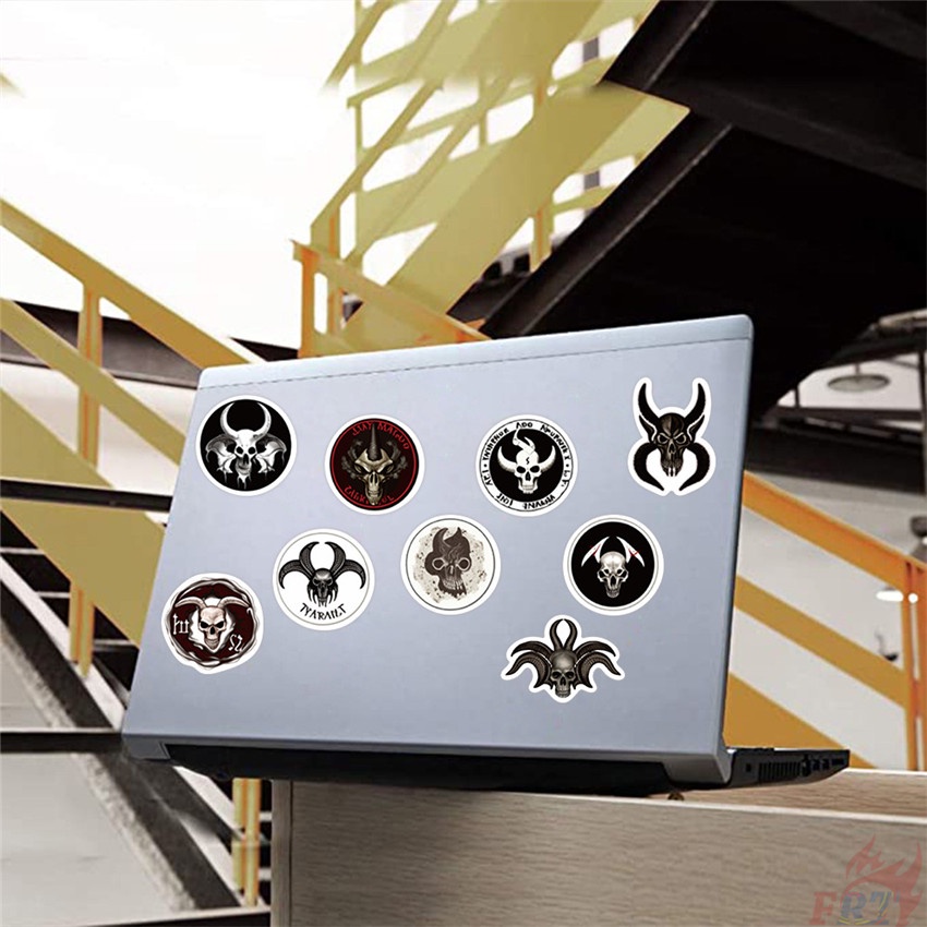 ❉ Set 01 Sticker Dán Trang Trí Hình Đầu Lâu Phong Cách Gothic ❉ Bộ 55 Sticker Chống Thấm Nước Họa Tiết Doodle Hợp Thời Trang
