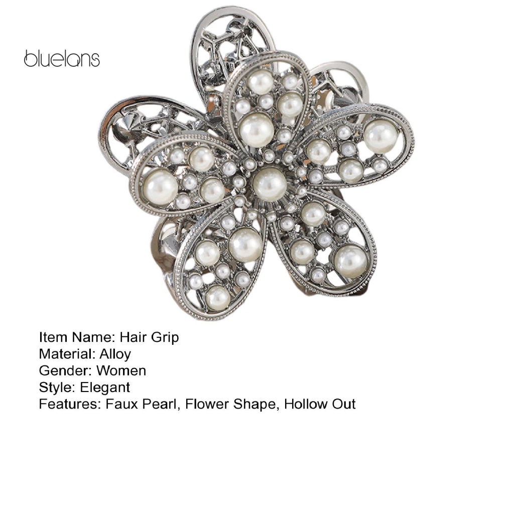 Kẹp Tóc Hình Hoa Đính Ngọc Trai Giả Sang Trọng Chống Trượt Tiện Dụng
