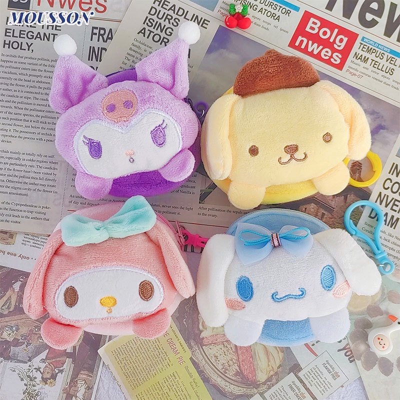 MOUSSON Ví Đựng Dây Cáp Dữ Liệu Hình Chú Cún Nhồi Bông Dễ Thương Cho Bé Gái