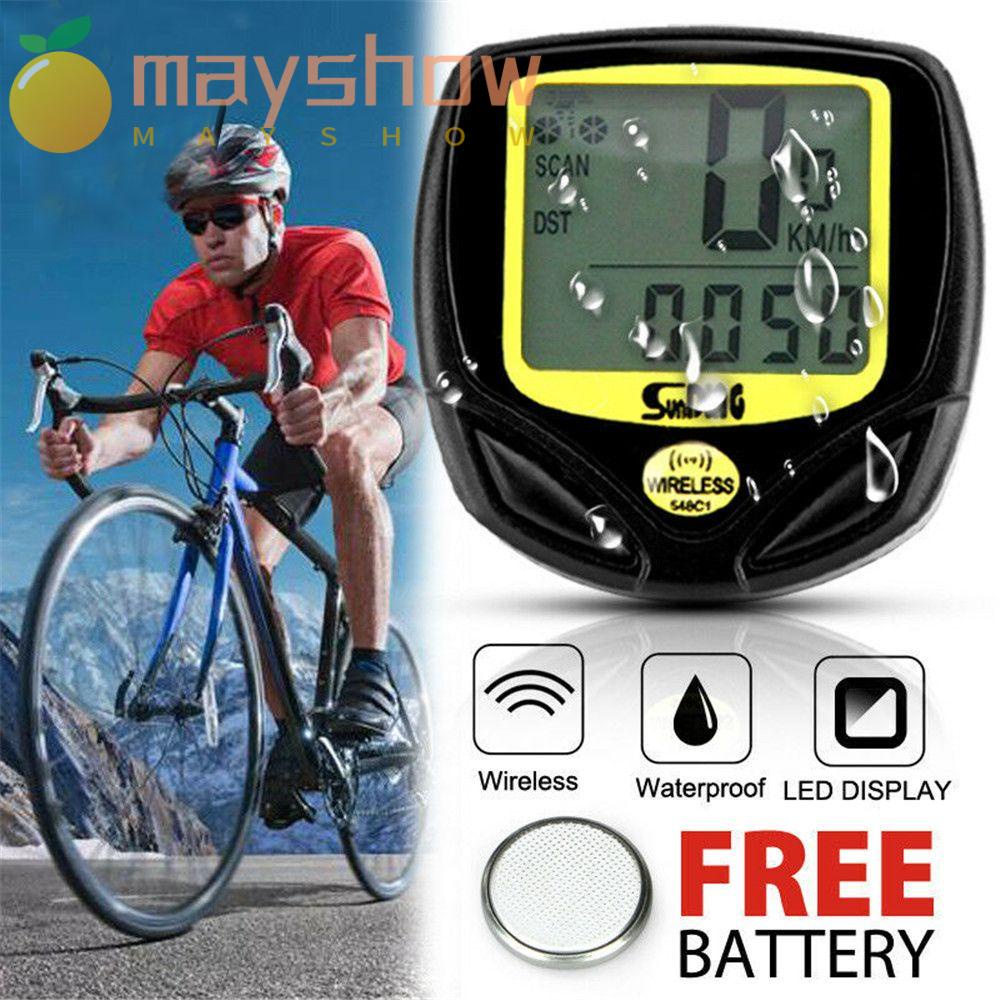 MAYSHOW Đồng Hồ Đo Tốc Độ Không Dây Màn Hình LCD Kỹ Thuật Số Cho Xe Đạp