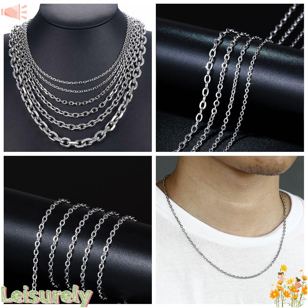 LEILY Vòng cổ Thép Không Gỉ Dạng Xích Màu Sắc Vàng Cho Nam Và Nữ