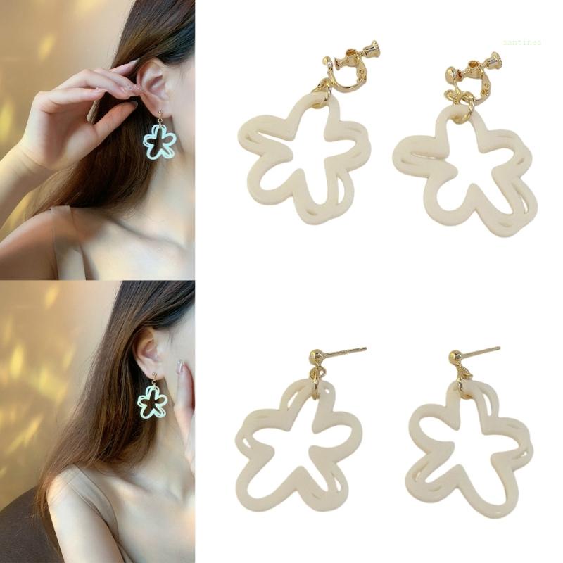 Bông Tai Hình Hoa Rỗng Dễ Thương Cho Tuổi Teen / Nữ