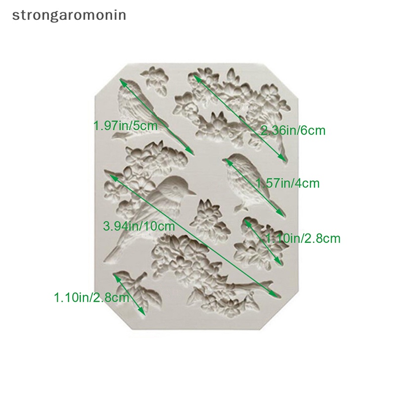 Khuôn Silicone Làm Bánh Tạo Hình Chim Và Hoa Độc Đáo Tiện Dụng