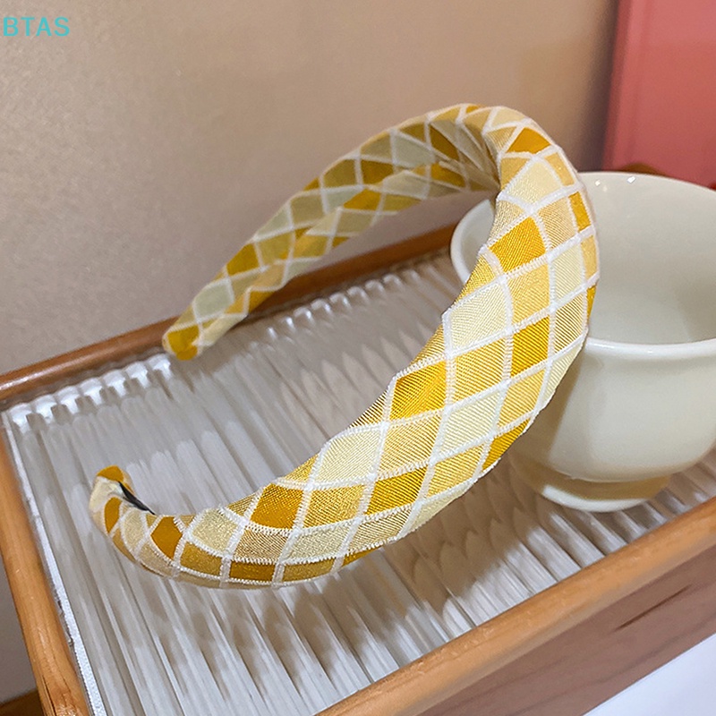 Bt Băng Đô Cài Tóc Bằng Vải Kẻ Sọc Caro Màu Va Chạm Thời Trang Đơn Giản Đa Năng Dành Cho Bạn Nữ