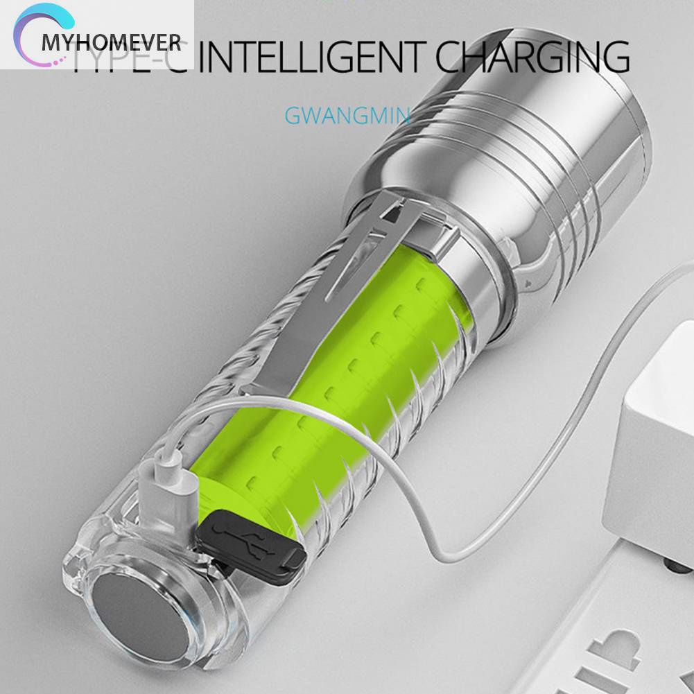 Đèn Pin XHP50 500mAh 800LM Sạc USB Type-C Chống Thấm Nước Tiện Dụng