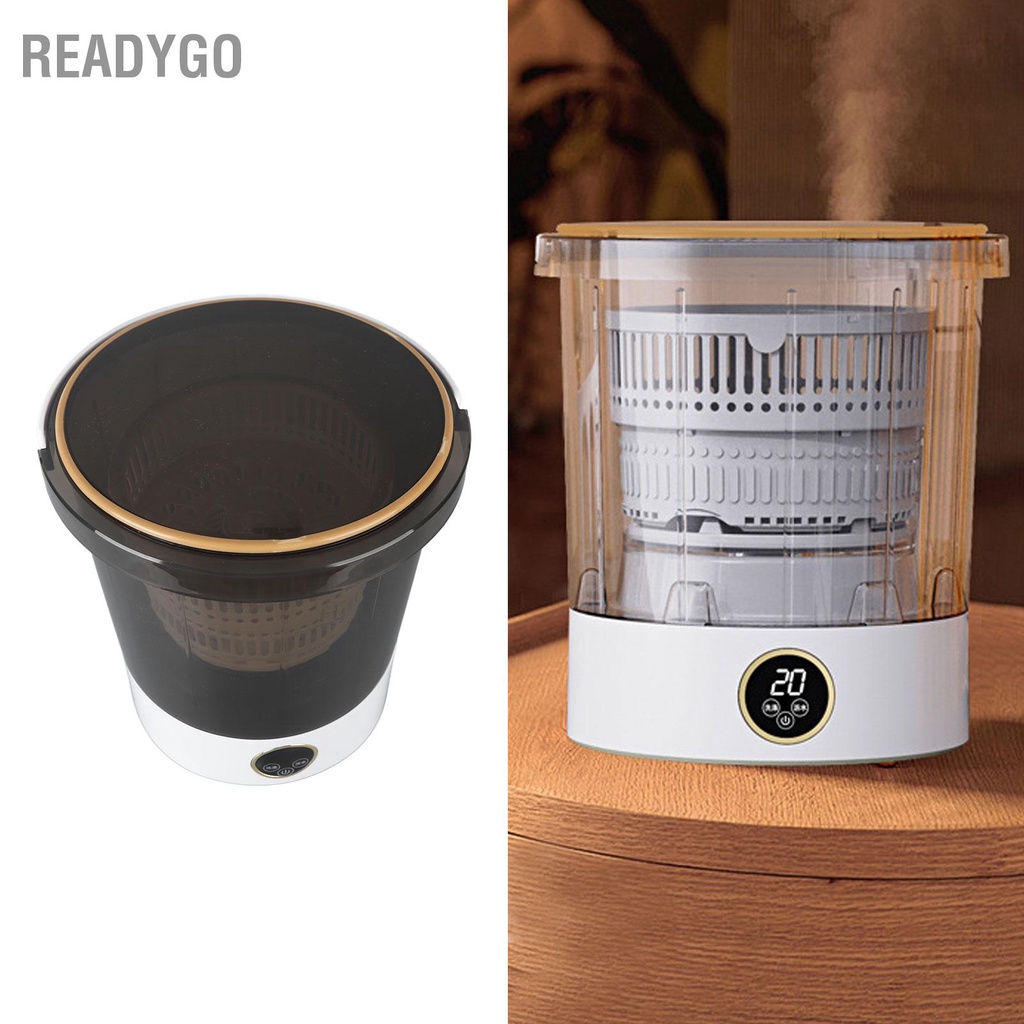 ReadyGo Có hàng sẵn Máy Giặt Mini 6L 30W Di Động Quần Áo Trẻ Em Đồ Lót Vớ Có Xô Thoát Nước 100‑240V
