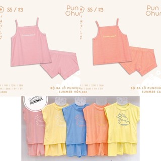 Punchun Bộ sát nách punchun pastel mềm cho bé trai bé gái