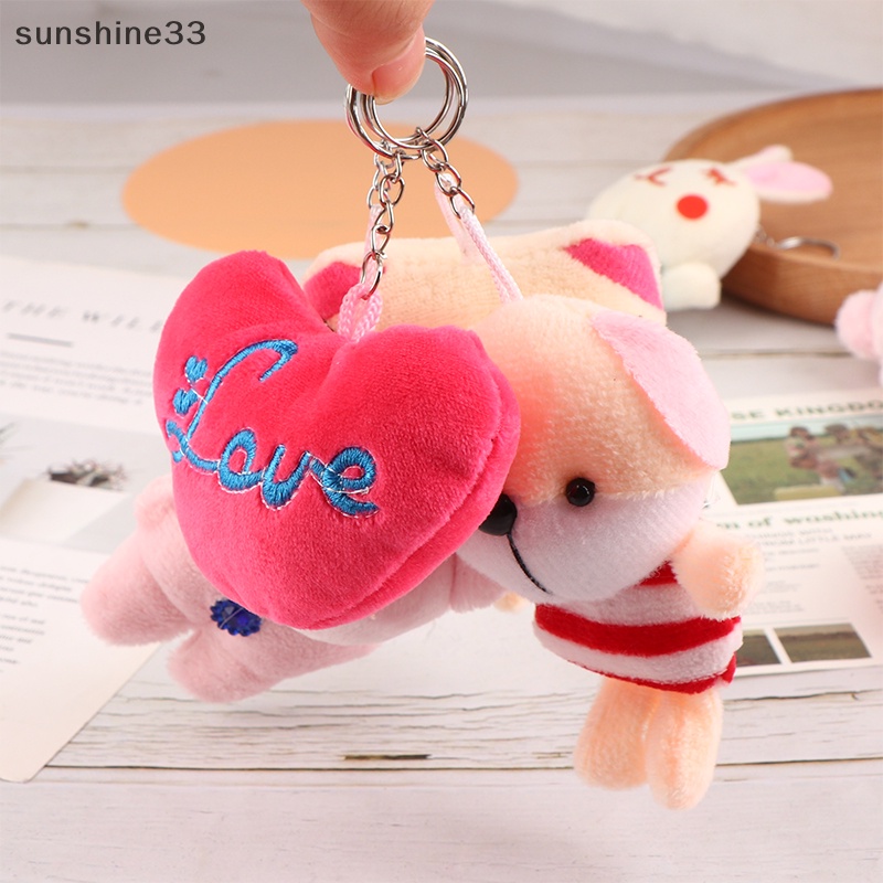 Set 2 Móc Khóa Búp Bê Nhồi Bông 6-10cm Dễ Thương