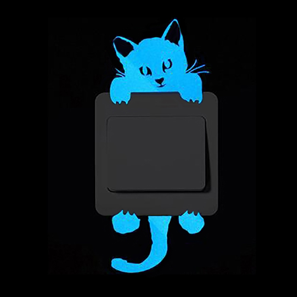 Miếng Dán Tường Trang Trí Hình Động Vật Hoạt Hình Phát Sáng Trong Đêm Tháo Được