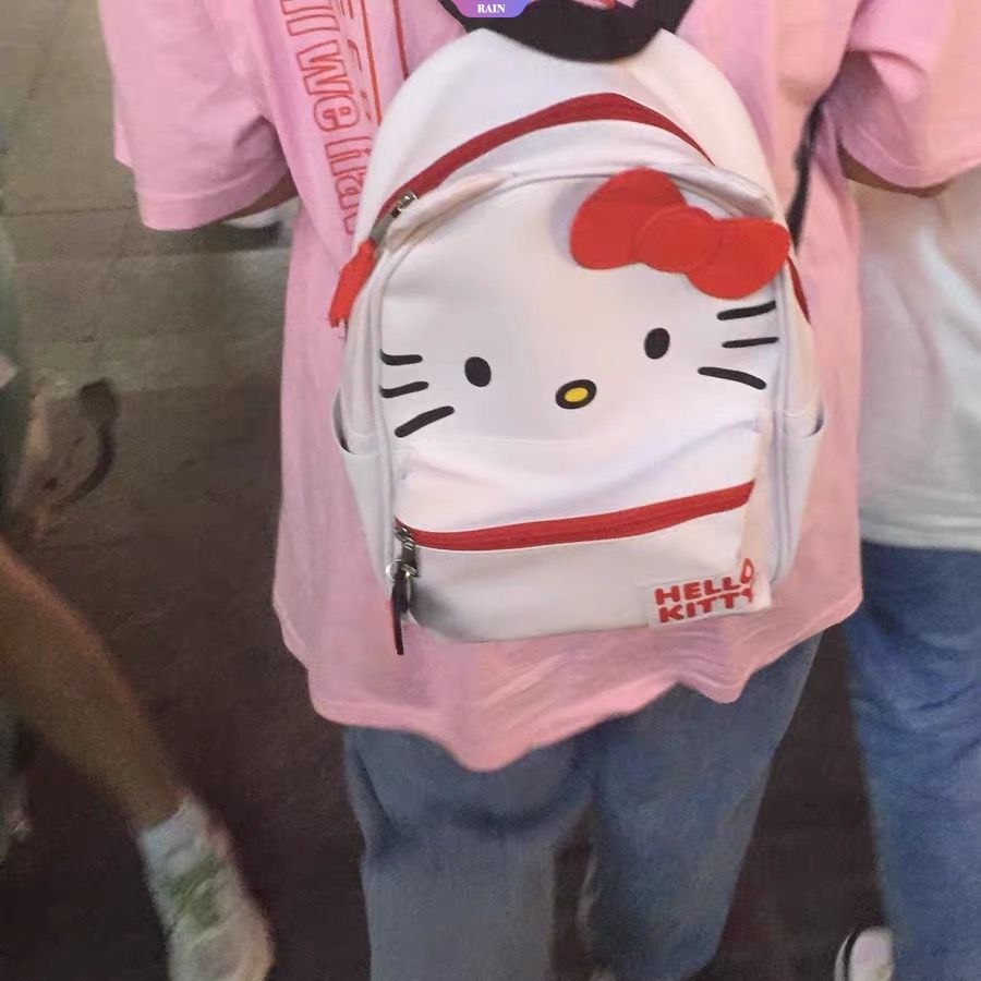 Ba Lô Da PU Mini In Họa Tiết Hoạt Hình Sanrio Hello Kitty Thanh Lịch Cho Nữ