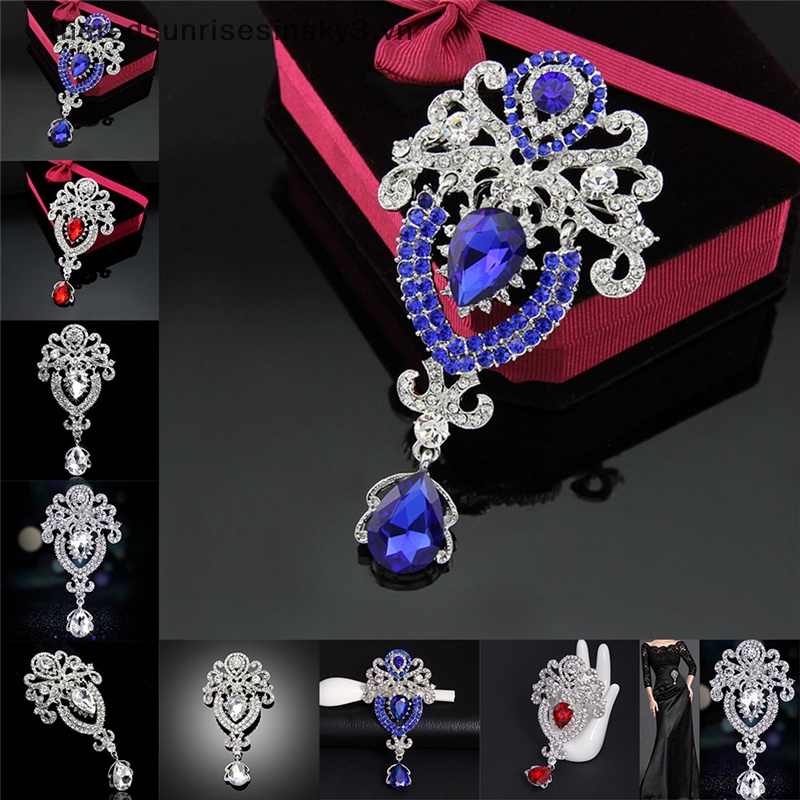 # # Ghim Cài Áo Hình Hoa Lớn Bằng Bạc Đính Kim Cương Giả Thời Trang Dành Cho Cô Dâu Trong Tiệc Cưới