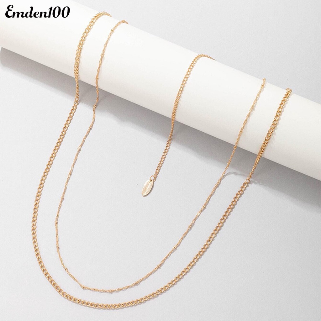 [EMDEN] Chuỗi Dây Xích Thắt Lưng Hai Lớp Mỏng Đa Năng Có Thể Điều Chỉnh Trang Sức Cho Nữ