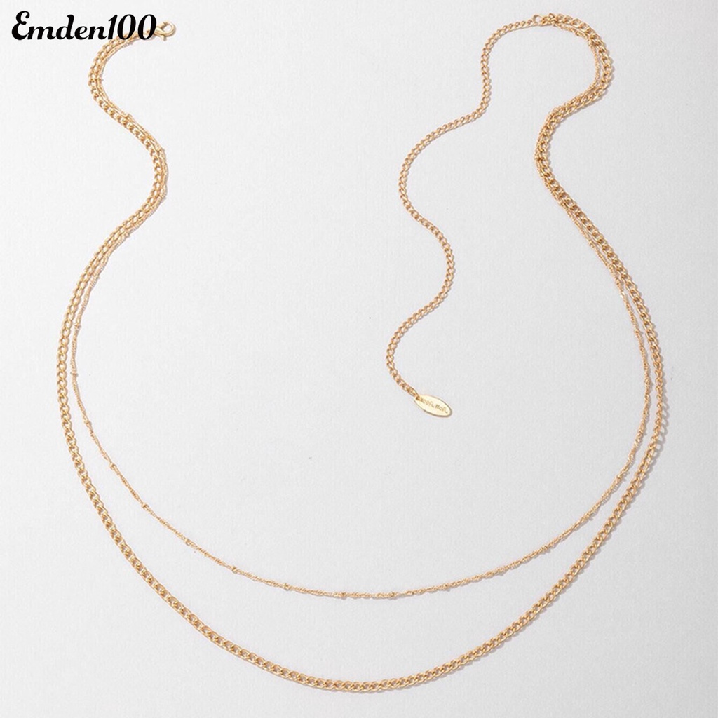 [EMDEN] Chuỗi Dây Xích Thắt Lưng Hai Lớp Mỏng Đa Năng Có Thể Điều Chỉnh Trang Sức Cho Nữ