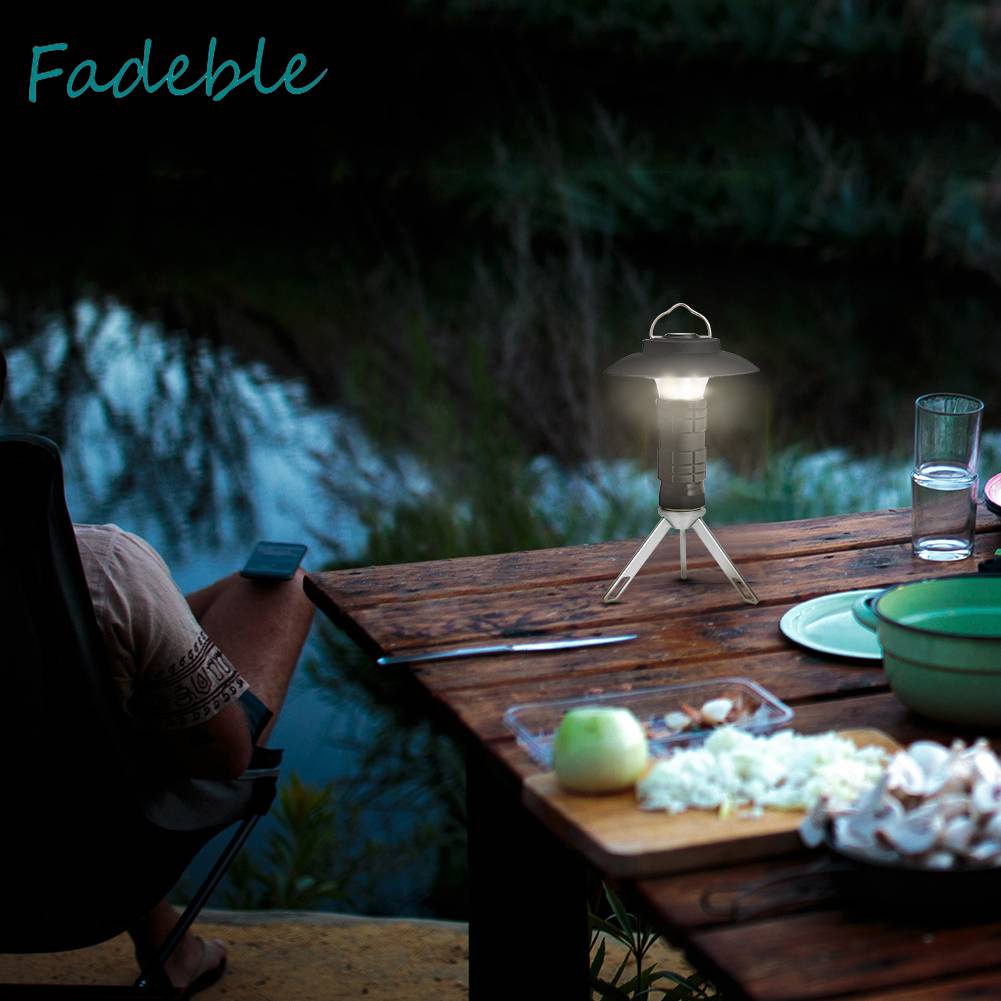 Đèn Cắm Trại 2200mAh Chống Thấm Nước 200LM Kèm Đế Chụp Đèn