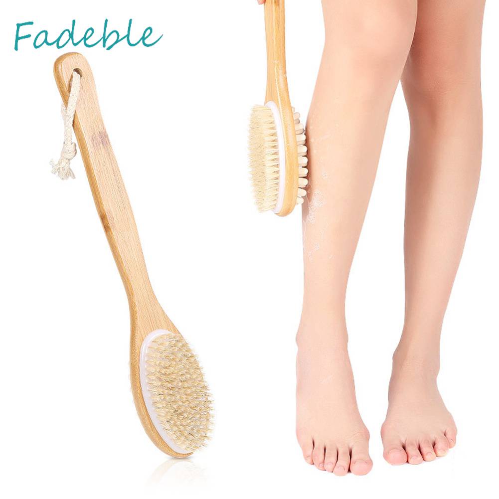 Bàn Chải Mát Xa Tẩy Tế Bào Chết Lưng Hai Mặt Bằng Gỗ Kèm Dây Thừng Cho SPA