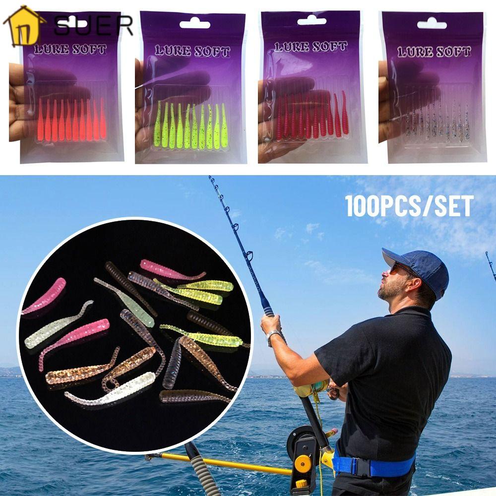 SUENIN Set 100 Mồi Câu Cá Bằng Silicone Cao Cấp Tiện Lợi Dễ Sử Dụng