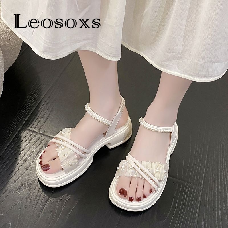 Leosoxs dép sandal nữ dép nữ dép bánh mì nữ dép bánh mì Chống Trượt 070514