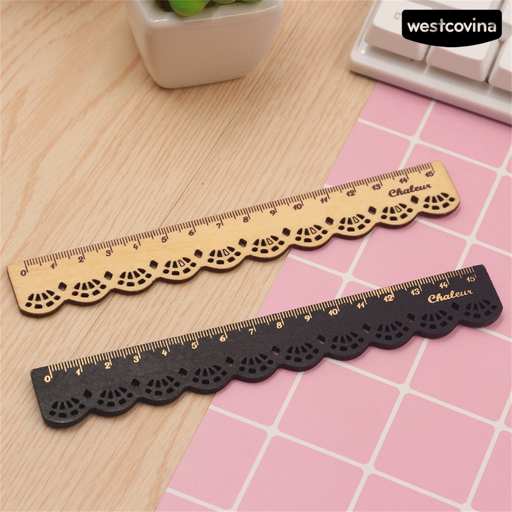 [WSTN] [WSTN]✎Set 2 Thước Gỗ Đo Lường Trong Suốt Thiết Kế Ren Cổ Điển Ngọt Ngào Cho Học Sinh