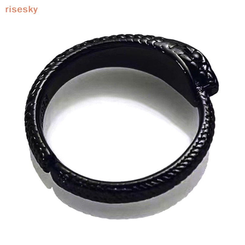 Nhẫn Hình Rắn Màu Đen Phong Cách Punk Cổ Điển Tinh Tế Thời Trang Cho Cặp Đôi