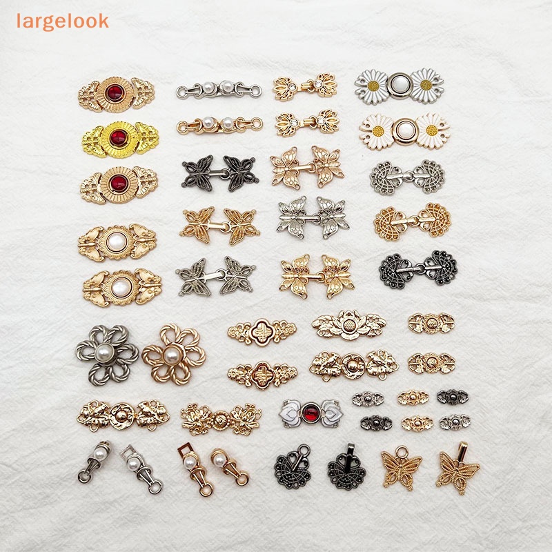[Lớnlook] Nút Kim Loại Cổ Vest Hanfu Tang Sườn Xám Cài Nút Thắt Lưng Búp Bê Retro Tự Làm Thủ Công