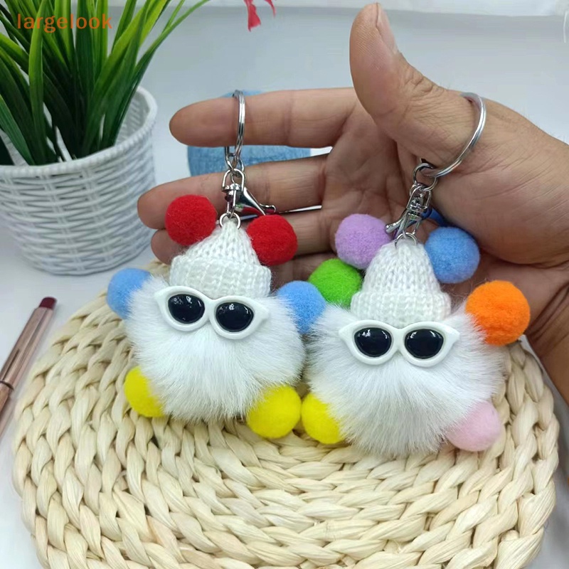 1 Móc Khóa Búp Lông Thỏ Mềm Mại Dễ Thương