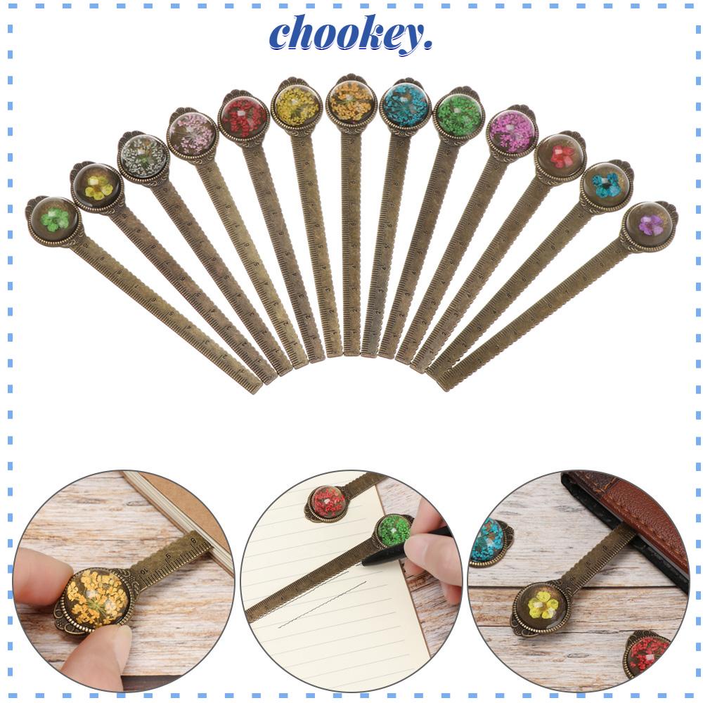 CHOOKEY Thẻ Đánh Dấu Sách Bằng Kính Họa Tiết Hoa Sáng Tạo Kiểu Retro