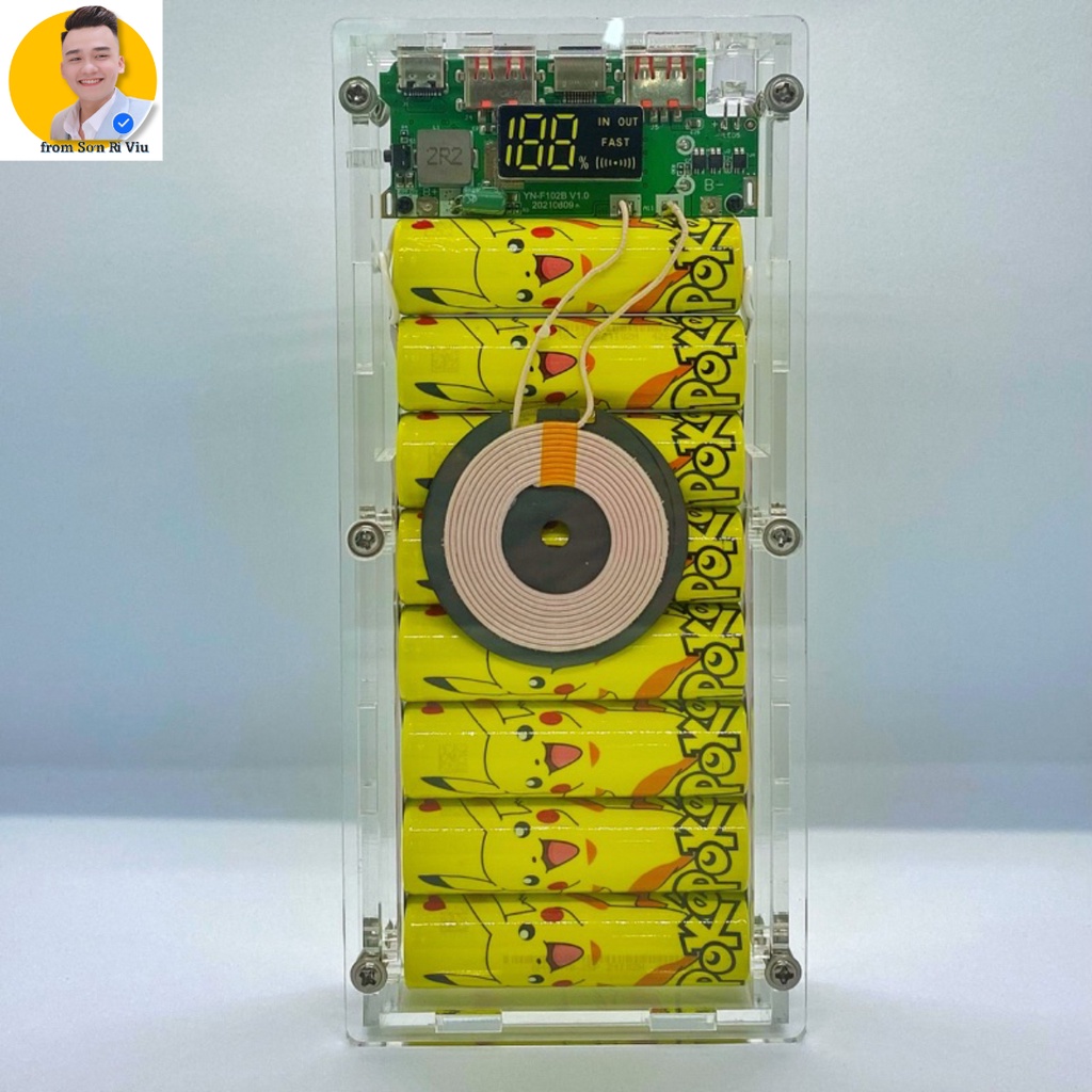 Sạc Không Dây 20000 mAh Mica,8 PIN 18650,Sạc Nhanh 30W QC 3.0-Lỗi 1 Đổi 1 Trong 14 Ngày