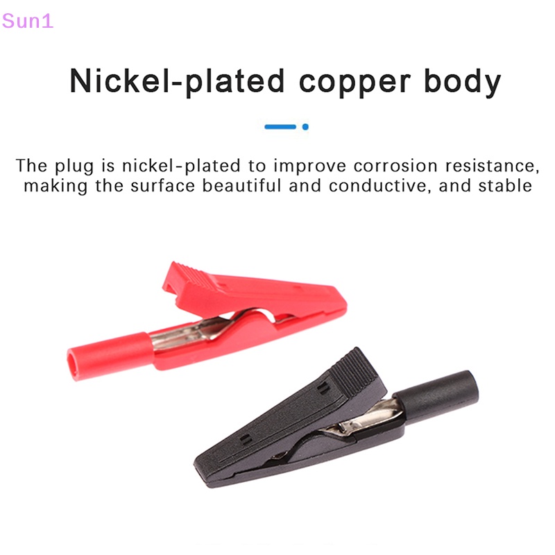 Set 2 Kẹp Cá Sấu Thử Điện 2mm Màu Đỏ Đen Chuyên Dụng