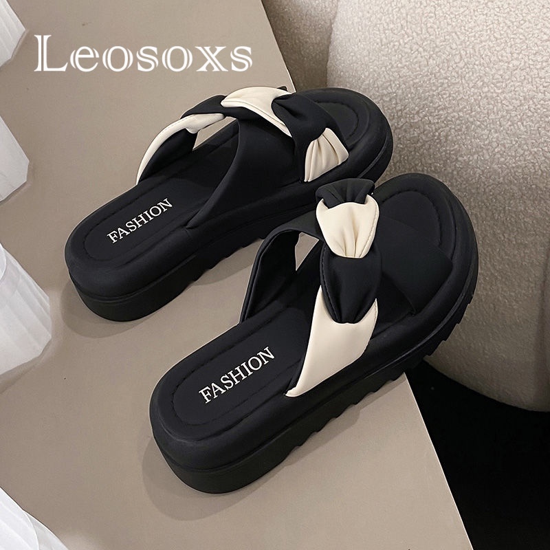 Leosoxs dép sandal nữ dép nữ dép bánh mì nữ dép bánh mì Chống Trượt 070619