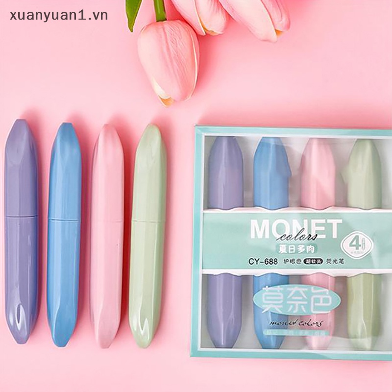 Set 4 Bút Đánh Dấu Màu Kẹo Ngọt Dung Tích Lớn Tiện Dụng