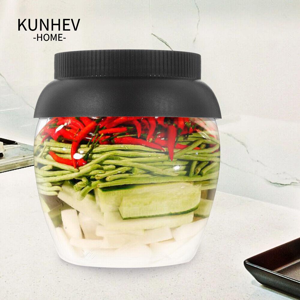 KUNHEV Hũ Nhựa PET Trong Suốt Có Nắp Đậy Đựng Rau Củ Quả