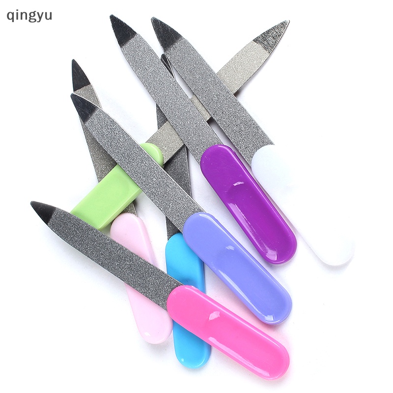 Qingyu Bộ 2 Cây Dũa Móng Tay Bằng Thép Không Gỉ Hai Mặt