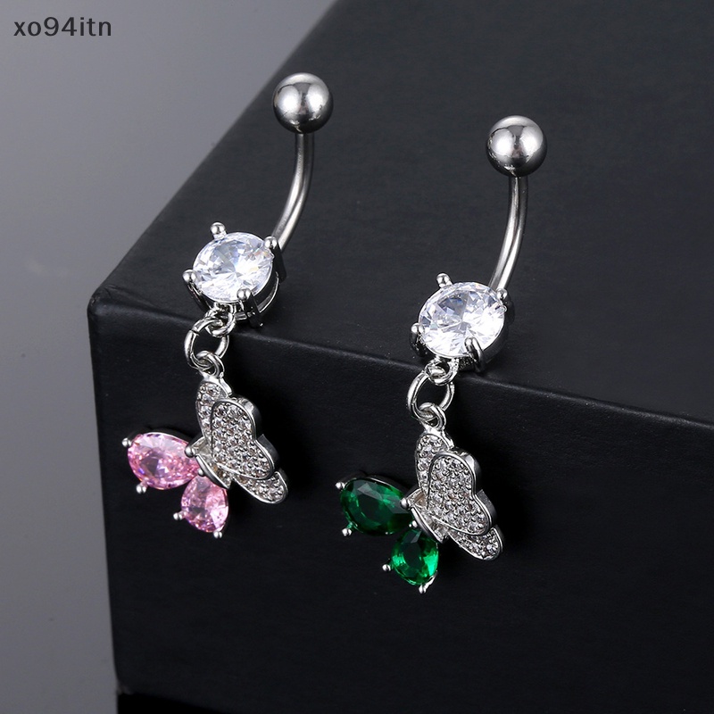 Khuyên Rốn Hình Bướm Đính Đá Zircon Bằng Thép Không Gỉ Thời Trang Cho Nữ
