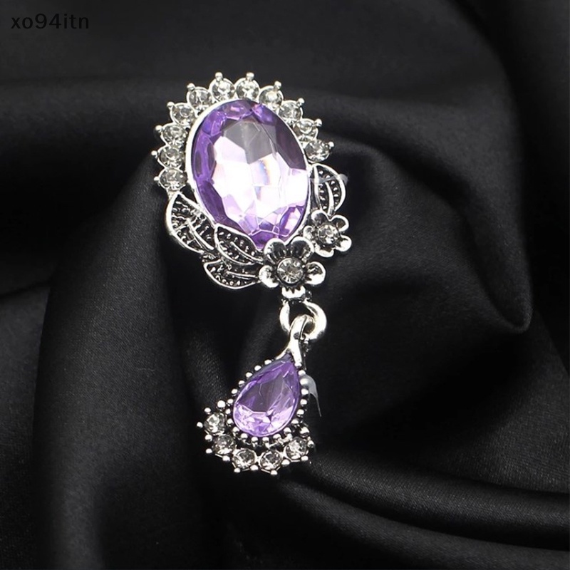 Ghim Cài Áo Hợp Kim acrylic 23 * 52mm Hình oval Đính Đá DIY