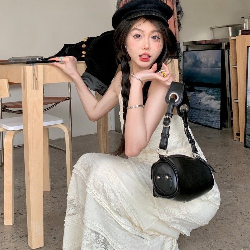 IELGY Đầm Hai Dây Dáng Dài Rộng Phong Cách Bohemian Thời Trang Cho Nữ