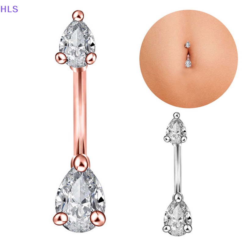 Khuyên Rốn Đính Đá Zircon Hình Giọt Nước Thời Trang Cho Nữ