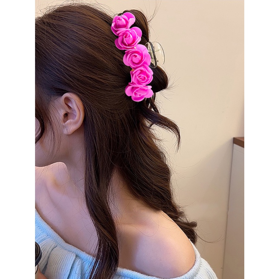 Kẹp Tóc Hoa Hồng Chất Liệu Acrylic Thời Trang Cho Nữ