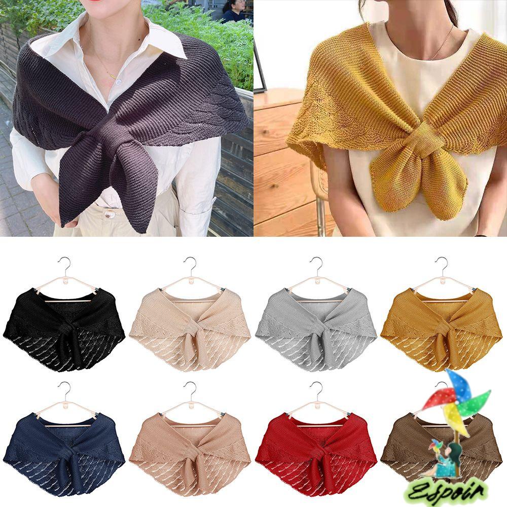 ESPO Cổ Áo Giả Dệt Kim Mềm Mại Chống Gió Có Thể Tháo Rời Thời Trang Thu Đông Cho Nữ