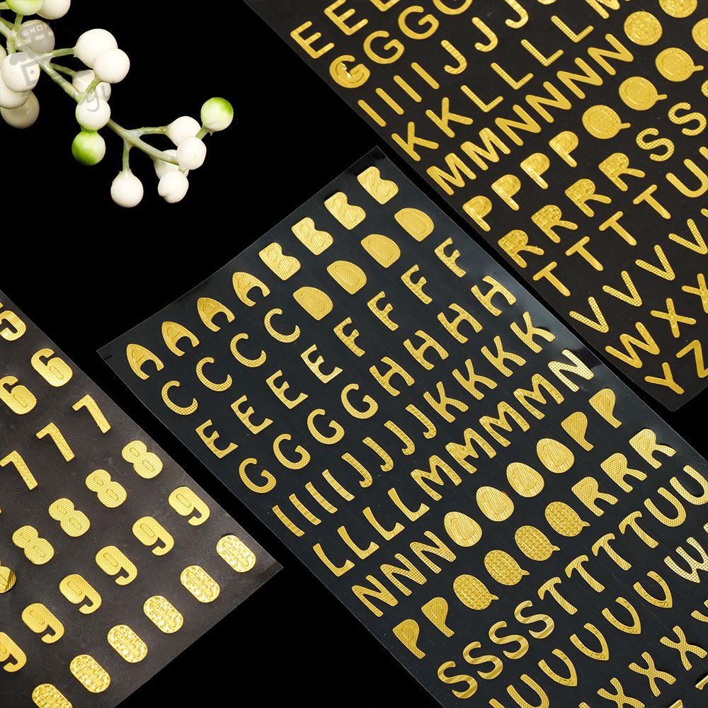 AUGUSTINA Miếng Dán Chữ Số Màu Đồng Trang Trí Sổ Tay / Nhật Ký / Điện Thoại DIY